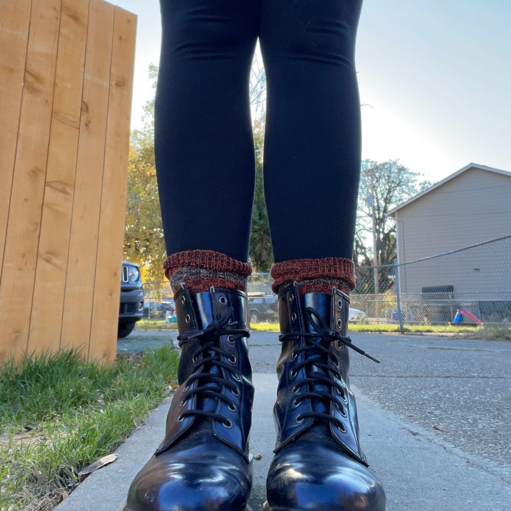 Shiny dark blue Dr Martens the original boots